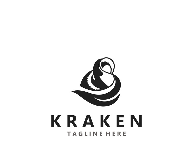 Kraken Octopus logo vintage ocean animal illustration template
