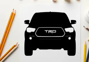 Black silhouette of a toyota trd vehicle