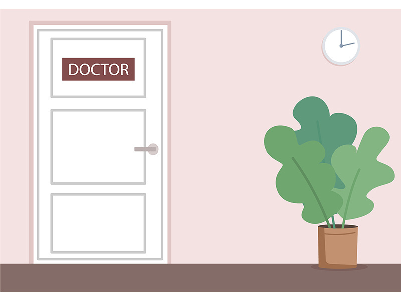Doctor office flat color vector illustration
