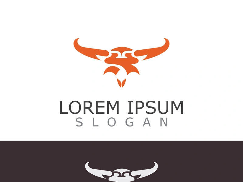 Horns Animal bull simple logo design vector template