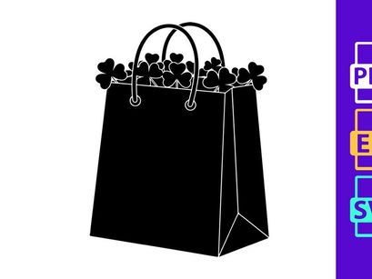 Shopping Bag Full of Lucky Clovers