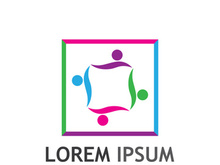 Community of people logo design with creative idea.
