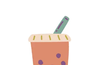 Motion purple green yellow milk tea stickers stamps