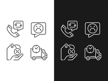 Customer help pixel perfect linear icons set preview picture