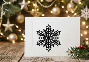 Decorative black snowflake silhouette for winter holiday design