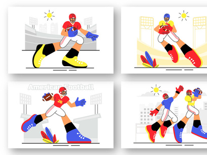 9 American Football Illustration