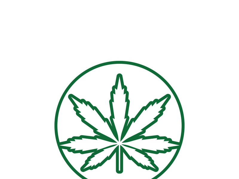 Canabis leaf logo and symbol vector