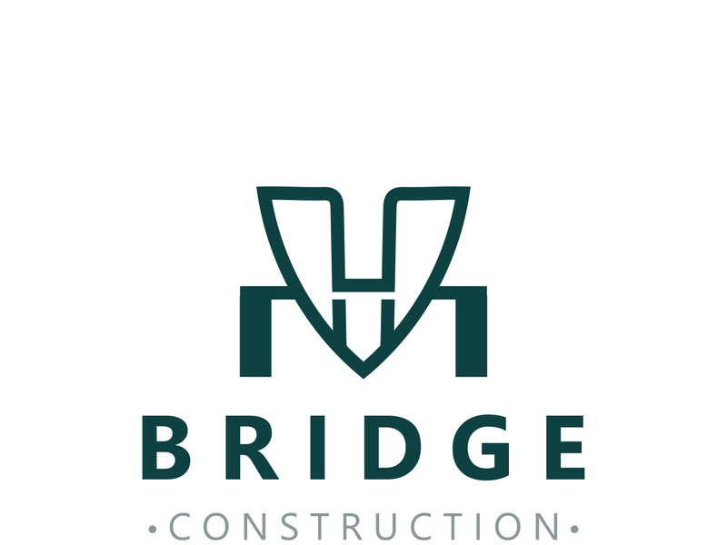 Minimalist Bridge logo suitable for building and construction workers vector design