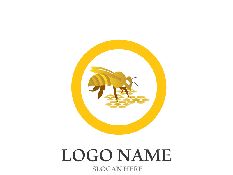 Bee logo vector icon illustration design