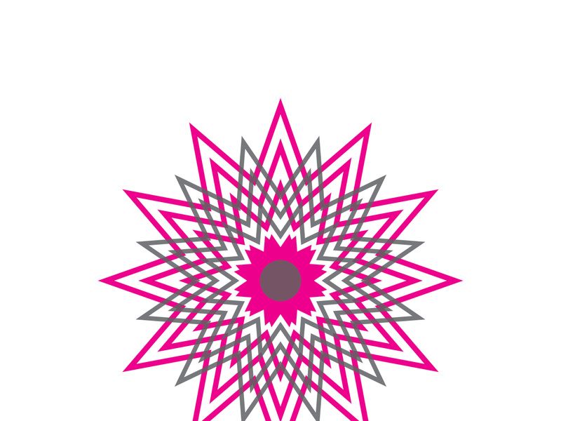 Traditional Asian colorful floral pattern Stained glass mosaic logo tile design inspiration