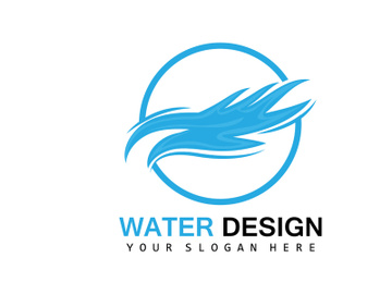 Water Wave Logo, Earth Element Vector, Water Wings Logo Design Style, Brand Icon, Sticker preview picture