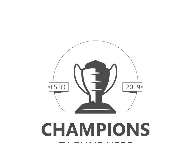 Trophy Logo winner, Sports Tournament Championship Cup Design. minimalist emblem sport, club shop simple icon