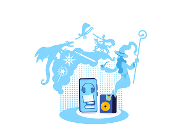 Fantasy audiobook flat concept vector illustration preview picture