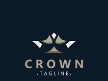 Premium style crown logo vintage abstract symbol. Royal king icon. Modern luxury brand element sign. Vector illustration