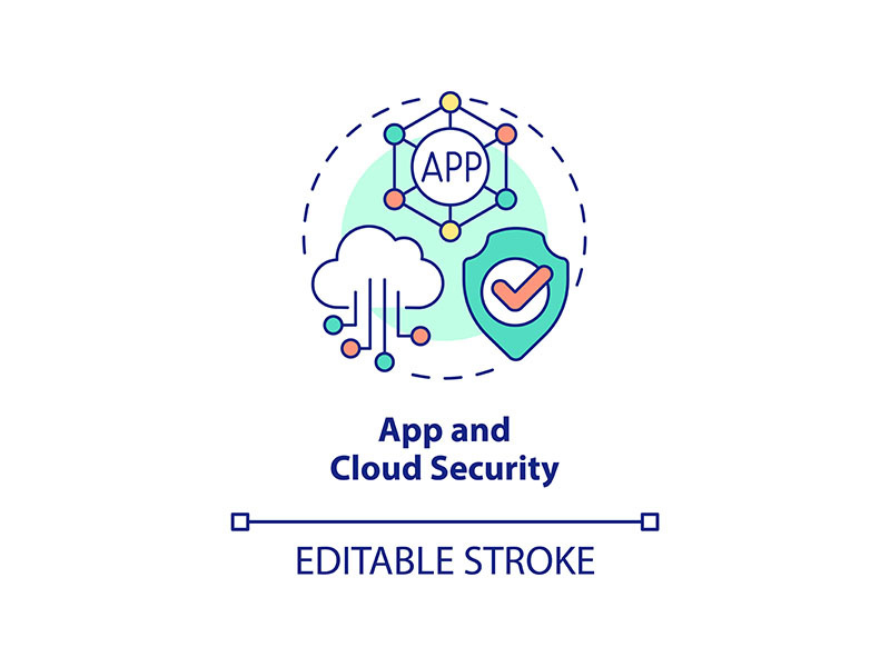 App and cloud security concept icon