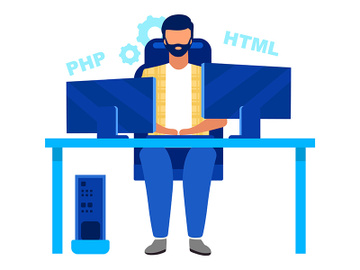 Programmer, coder flat vector illustration preview picture