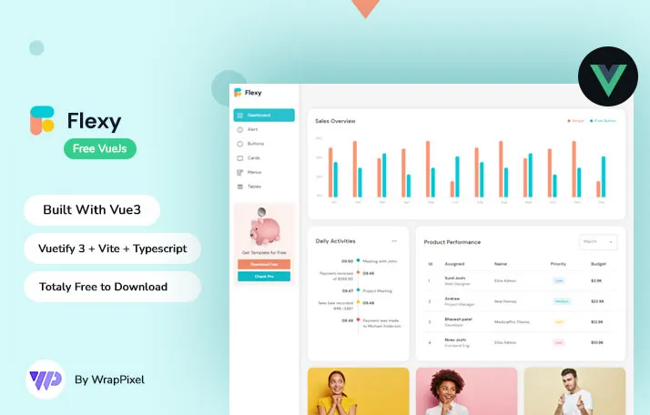 Flexy Free Vuejs Vuetify Admin Template