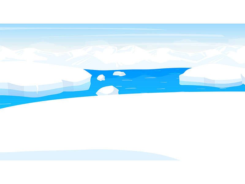 North pole flat vector illustration
