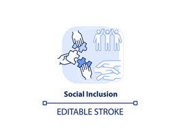 Social inclusion light blue concept icon preview picture