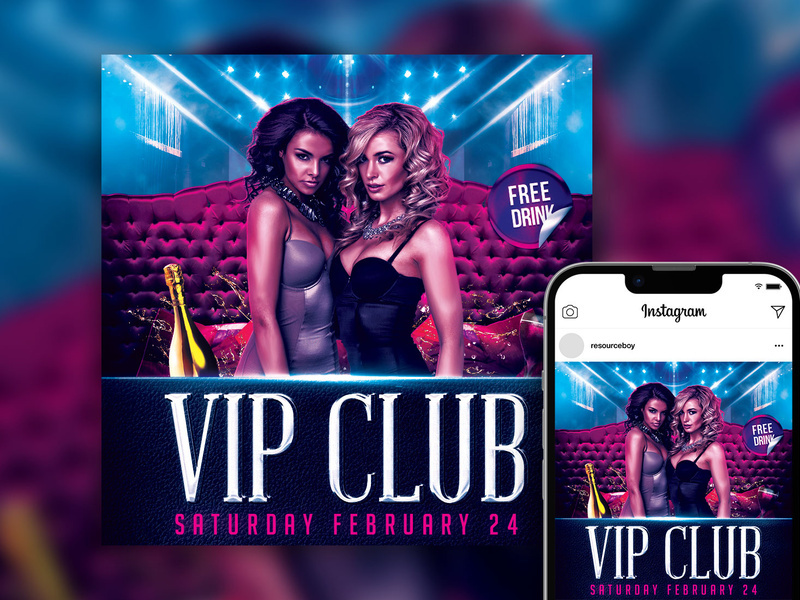 Free Deluxe Unique Saturday Night Party Instagram Post Template