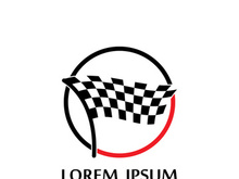 Creative and modern racing flag logo design.