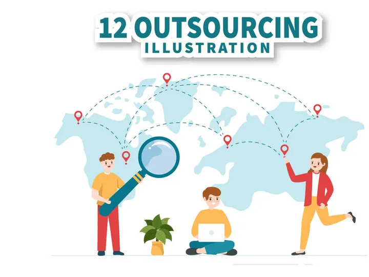 12 Outsourcing Business Illustration