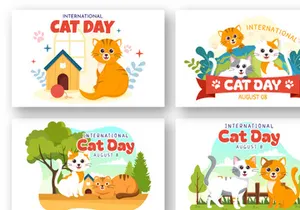 16 International Cat Day Illustration