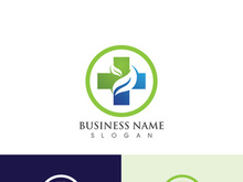 hospital logo and symbol Template, Green logo vector