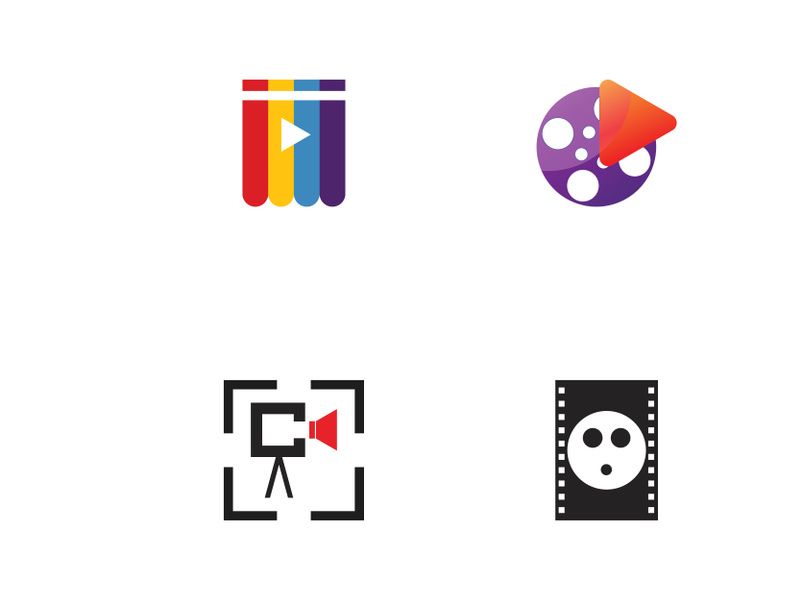 abstract film symbol and images illustration