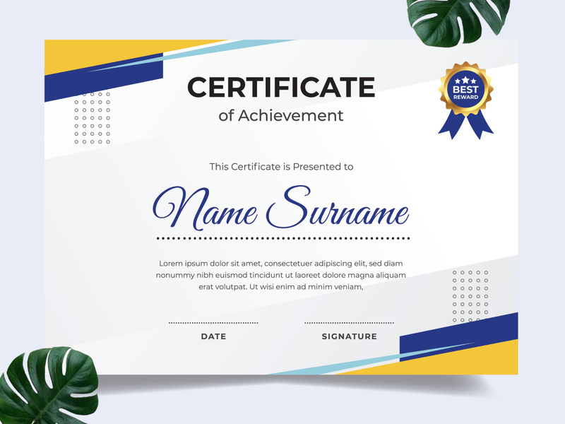 Modern certificate design template