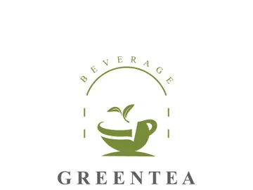 Green tea logo, herbal, organic health minimal design template preview picture