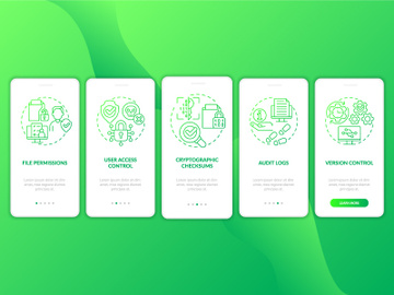 Integrity green gradient onboarding mobile app screen preview picture