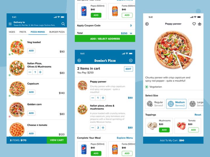 PIZZA App UI Kit.