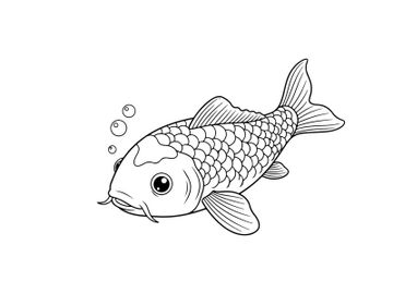 Cute cartoon fish swimming vector illustration flat design preview picture