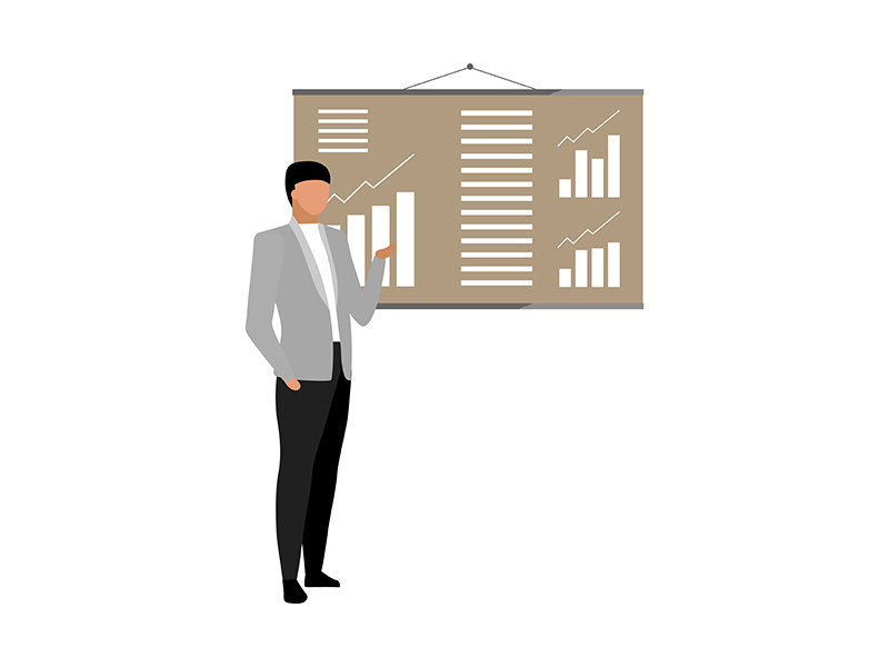 Business manager flat color vector faceless character