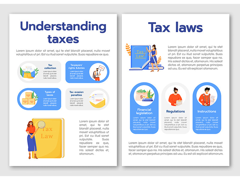 Understanding taxes flat vector brochure template