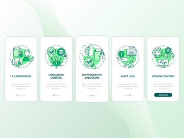 Integrity green onboarding mobile app screen preview picture