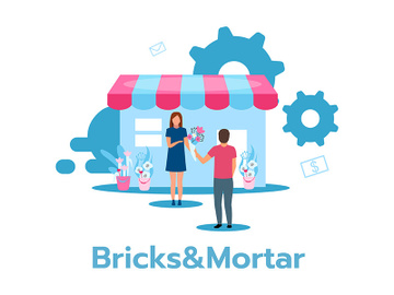 Bricks and mortar flat vector illustration preview picture