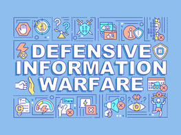 Defensive information warfare word concepts blue banner preview picture