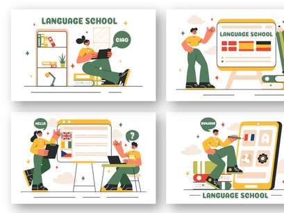 20 Language School Illustration