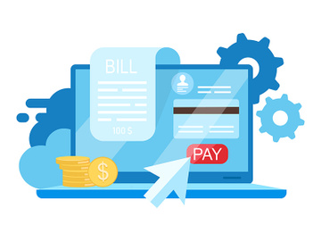 Bill pay flat vector illustration preview picture
