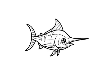 Swordfish isolated vector illustration flat design