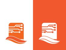 Digital book logo technology vector icon design