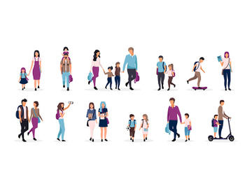 Back to school flat vector illustrations set preview picture