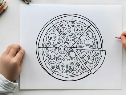 Whimsical pizza slice cartoon vector illustration flat design