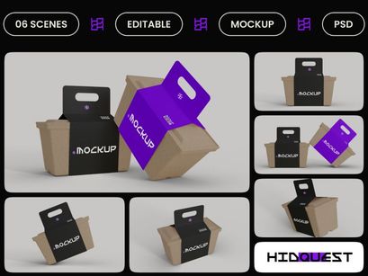 Paper Gift Box Mockup