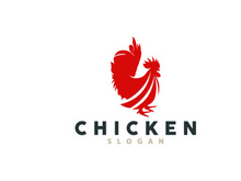 Chicken Logo, For Roast Chicken Restaurant, Farm Vector, Simple Minimalist Design For Restaurant Food Business