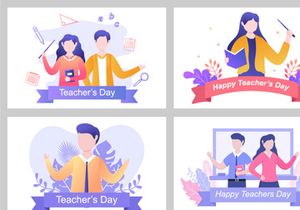 15 Happy Teacher's Day Background Vector Illustration