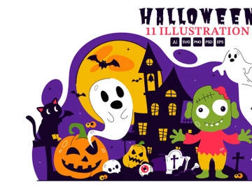 11 Happy Halloween Night Festival Illustration preview picture