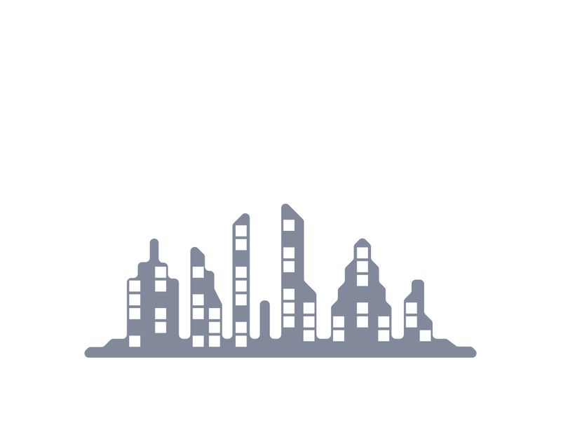 Modern city skyline icon silhouette vector illustration design